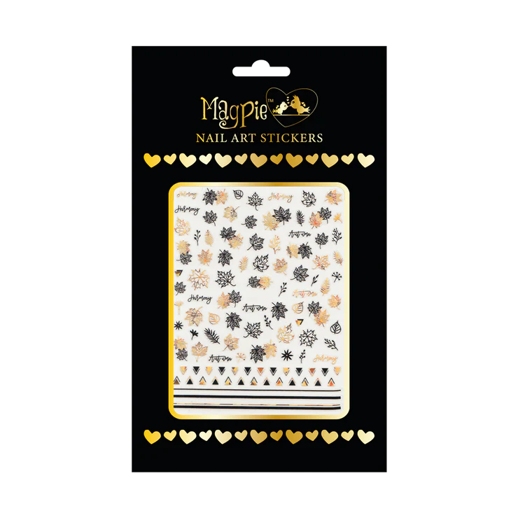 Sticker 82 - Black and Gold Fall Leaves