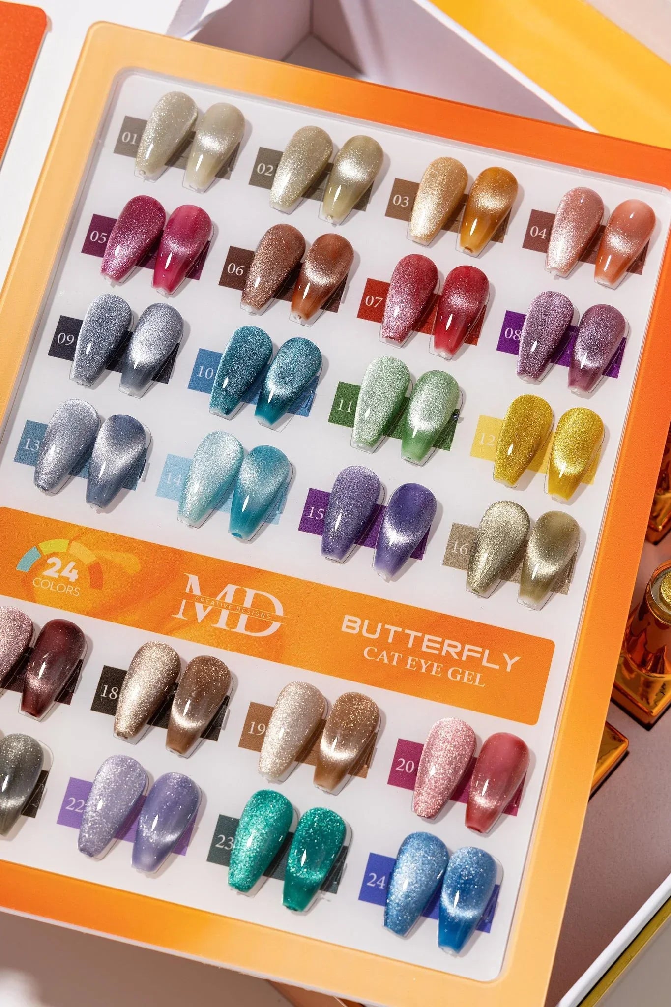 MD 10D Butterfly Cat Eye Gel - 24 Colors