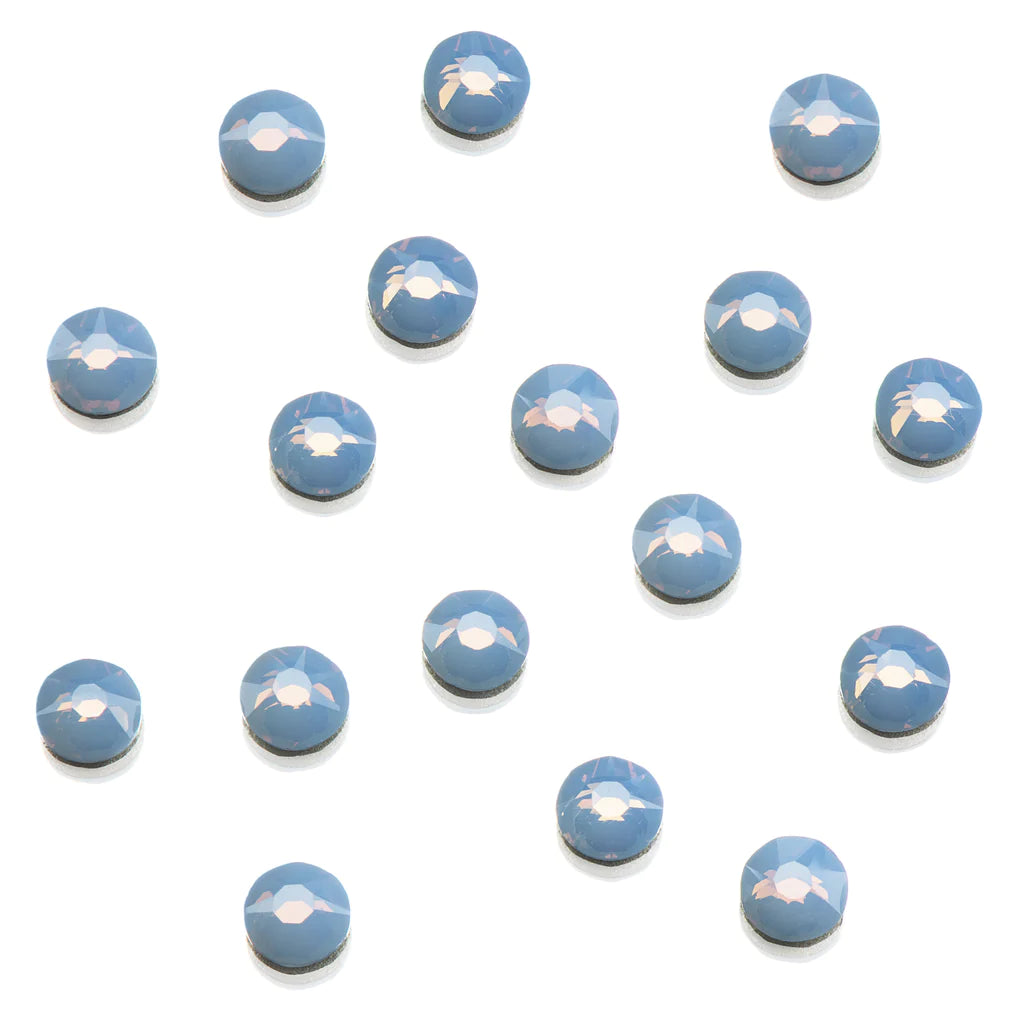 Ugly Duckling Clear as Mud Crystals - Blue Opal - Flat Back - Round