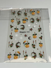 Load image into Gallery viewer, Sticker 197 - Christmas Oranges, Moons and Holly Sprigs
