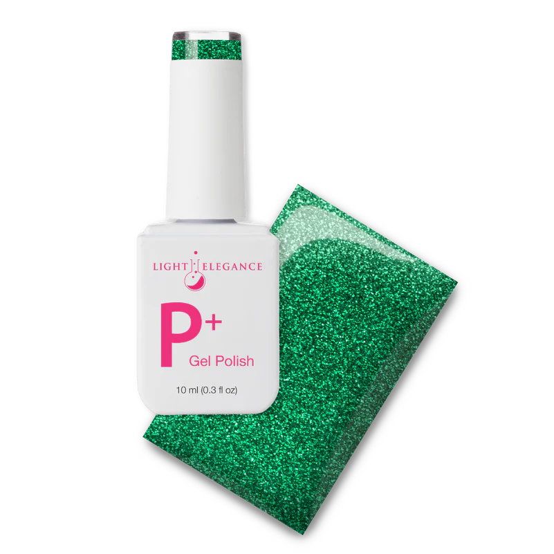 P+ Emerald Green Glitter Gel Polish