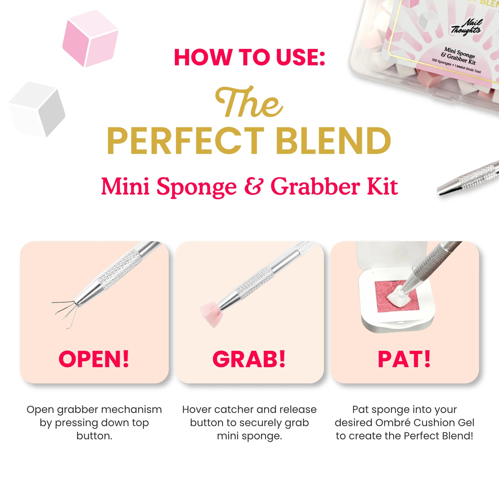 Mini Sponge and Grabber 100pk - Nail Thoughts