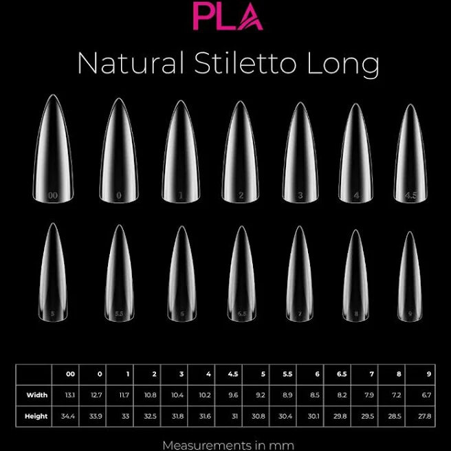 Pro-X by PLA Nail Tip Boxes - Stiletto - Long