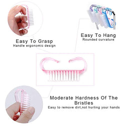 Handle Grip Nail Brushes, Pack of 4