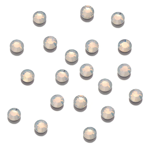 Ugly Duckling Clear as Mud Crystals - White Opal Flat Back - Round