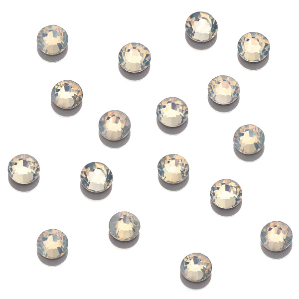 Ugly Duckling Clear as Mud Crystals - White Opal Flat Back - Round
