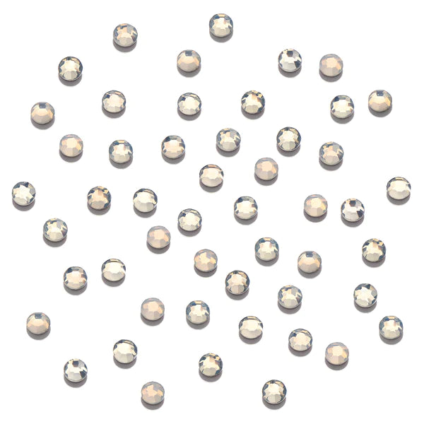 Ugly Duckling Clear as Mud Crystals - White Opal Flat Back - Round