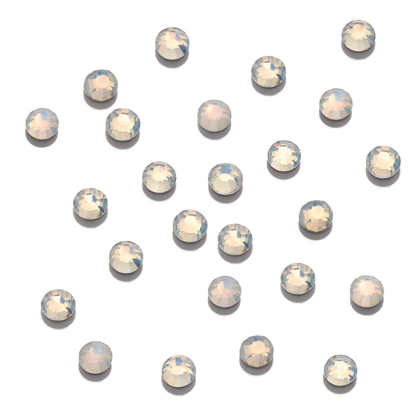 Ugly Duckling Clear as Mud Crystals - White Opal Flat Back - Round